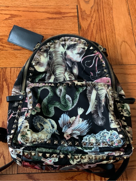 Women’s Valentino Garavani Safari Studded Black Mini Designer Bookbag Backpack